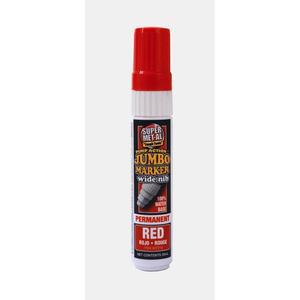 SUPER MET-AL 07404 Water Based Jumbo Permanent Paint Marker, Red | AJ8CGE