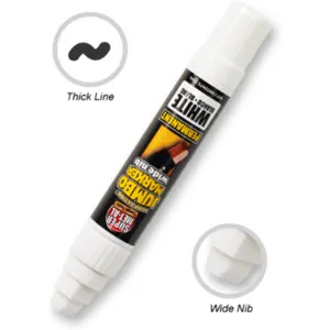 SUPER MET-AL 07401 Water Based Jumbo Permanent Paint Marker, White | AJ8CGB