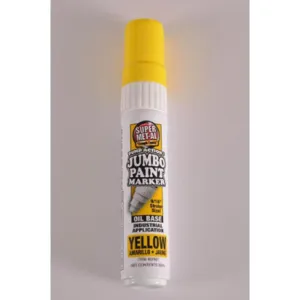 SUPER MET-AL 07601 Oil Based Jumbo Paint Marker, Yellow, 48PK | AJ8FKV