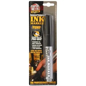 SUPER MET-AL 07700 Alcohol Based Ink Marker, Black | AJ8CGV