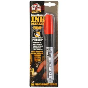 SUPER MET-AL 07702 Alcohol Based Ink Marker, Red | AJ8CGX