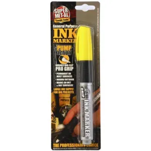 SUPER MET-AL 07704 Alcohol Based Ink Marker, Yellow | AJ8CGZ