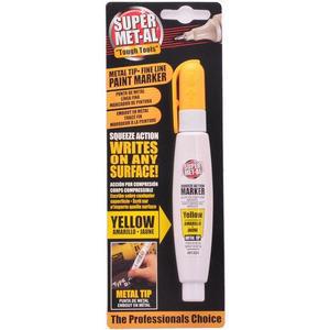 SUPER MET-AL 1296-1324 Squeeze Action Marker Oil Based Metal Tip, Yellow | AJ8CCC