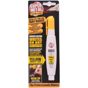 SUPER MET-AL 1296-1324 Squeeze Action Marker Oil Based Metal Tip, Yellow | AJ8CCC