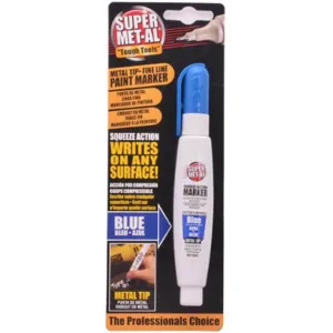 SUPER MET-AL 1296-1500 Squeeze Action Marker Oil Based Metal Tip, Blue | AJ8CCE