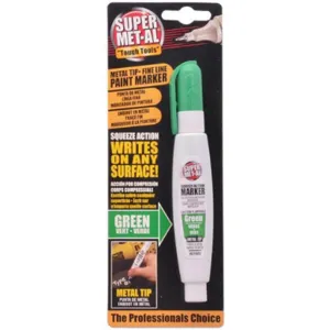 SUPER MET-AL 1296-1600 Squeeze Action Marker Oil Based Metal Tip, Green | AJ8CCF