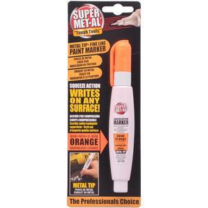 SUPER MET-AL 1296-1700 Squeeze Action Marker Oil Based Metal Tip, Neon Orange | AJ8CCG