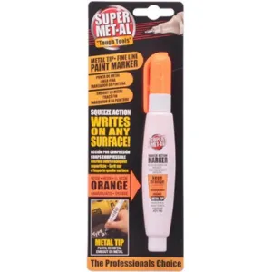 SUPER MET-AL 1296-1700 Squeeze Action Marker Oil Based Metal Tip, Neon Orange | AJ8CCG