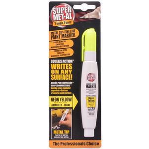 SUPER MET-AL 1296-1900 Squeeze Action Marker Oil Based Metal Tip, Neon Yellow | AJ8CCJ