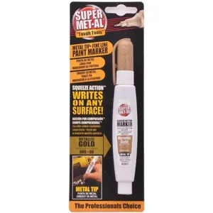 SUPER MET-AL 1296-3011 Squeeze Action Marker Oil Based Metal Tip, Metalic Gold | AJ8CCL