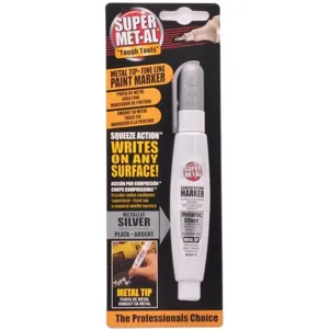 SUPER MET-AL 1296-3012 Squeeze Action Marker Oil Based Metal Tip, Metalic Silver | AJ8CCM