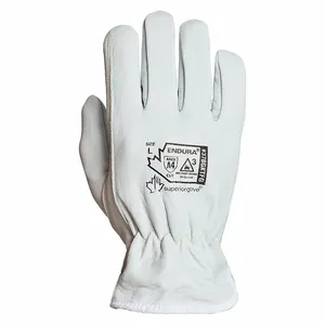 SUPERIOR GLOVE 378GKTFGXXX Leather Gloves, 3XL, Drivers Glove, Full Leather Leather Coverage, White, 1 Pair | CR8RYT 337ZU2