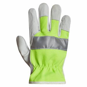 SUPERIOR GLOVE 378GAHVBM Leather Gloves, Size M, Goatskin, Premium, Glove, Full Finger, Unlined, Lime, 12 PK | CT2VAL 32HT61