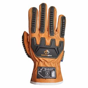 SUPERIOR GLOVE 378GKVSBM Leather Gloves, Double Palm, Goatskin, Std, Glove, Full Finger, Unlined, Brown, 1 Pair | CT2VCD 176TX7