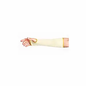 SUPERIOR GLOVE KFGCMT18TH Cut-Resistant Sleeves, Ansi/Isea Cut Level A5, Aramid With Thumb Hole, Yellow, 1 Pr | CU4XAG 506J58