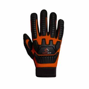 SUPERIOR GLOVE MXVSBE/L Work Gloves, L 9, Mechanics Glove, TenActiv With PVC Grip, Black/Orange, 1 PR | CU4WKD 793W96