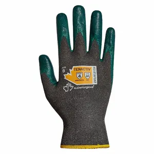 SUPERIOR GLOVE S18TAFGNT10 Knit Gloves, Size XL, ANSI Cut Level A4, Palm, Dipped, Nitrile, Smooth, Gray, 1 Pair | CU4WQB 55NC63