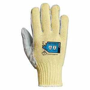 SUPERIOR GLOVE SKLP/XL Knit Gloves, Size XL, Leather Palm Knit Glove, Cowhide, Std, Knit Cuff, 1 Pair | CU4WQL 51EN53