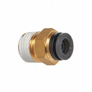 SUR R ABM230 Male Connector, Compression, Brass, 1/4 Inch Tube X 3/8 Inch Pipe, 2Pk | CU4XTA 426D13