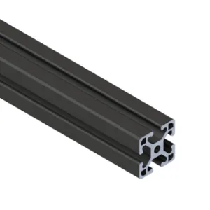 SURE FRAME 1515BL Light T-Slotted Rail, Black, 6063-T6 Anodized Aluminum Alloy, Cut To Length | CV7WWR