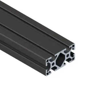 SURE FRAME 1530BL Light T-Slotted Rail, Black, 6063-T6 Anodized Aluminum Alloy, Cut To Length | CV7WWW