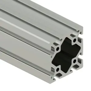 SURE FRAME 3030C Standard T-Slotted Rail, Silver, 6063-T6 Anodized Aluminum Alloy, Cut To Length | CV7WXF