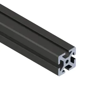 SURE FRAME 40-4040B Standard T-Slotted Rail, Black, 6063-T6 Anodized Aluminum Alloy, Cut To Length | CV7WXH