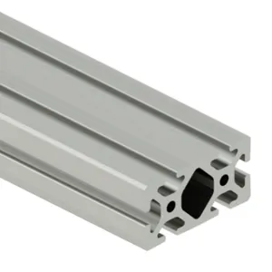 SURE FRAME 40-4080C Standard T-Slotted Rail, Silver, 6063-T6 Anodized Aluminum Alloy, Cut To Length | CV7WXP