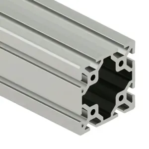 SURE FRAME 40-8080C Standard T-Slotted Rail, Silver, 6063-T6 Anodized Aluminum Alloy, Cut To Length | CV7WXT