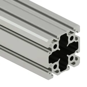 SURE FRAME 45-9090C Standard T-Slotted Rail, Silver, 6063-T6 Anodized Aluminum Alloy, Cut To Length | CV7WXY