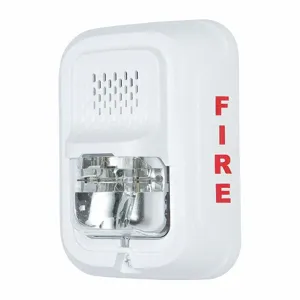 SYSTEM SENSOR P4WL Horn Strobe, Marked Fire, Unfinished, Wall or Ceiling, 3 5/16 Inch Dp, 12/24 VDC | CU4XYM 488H37