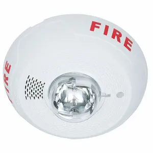 SYSTEM SENSOR PC4WL Horn Strobe, Marked Fire, Unfinished, Wall or Ceiling, 3 13/16 Inch Dp, 12/24 VDC | CU4XYK 488H39