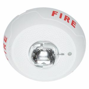SYSTEM SENSOR SCWL Strobe, Marked Fire, White, Ceiling, 2 1/2 Inch Size Dp In, 6 27/32 Inch Length In | CU4XZM 54TP84