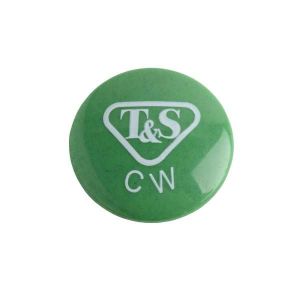 T&S 001191-45NS Snap-In Index Button, Green, Cold Water, Logo | CE4ZHR