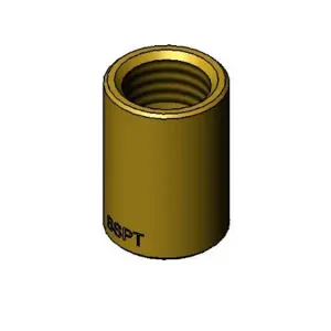 T&S 003746-20 Adapter, 1/2 Inch NPSM Female x 1/2 Inch BSPT Female, Unplated Brass | AP6YXP