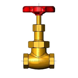 T&S 006647-20R Globe Valve, 1/2 Inch, Red Handle | AP7DCN