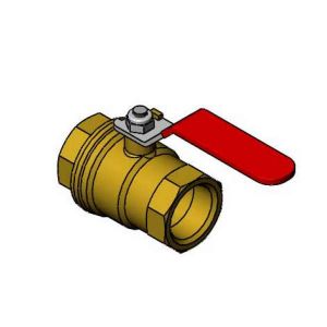 T&S 017487-45R Ball Valve, 3/4 Female NPT, Brass, Zinc Plated Red Coated Lever Handle | AP8KJF
