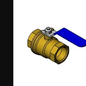 T&S 017487-45B Ball Valve, 3/4 Female NPT, Brass, Zinc Plated Blue Coated Lever Handle | AP8KJE