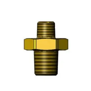 T&S 017832-20 Reducing Hex Nipple, 1/4 Inch NPT-M x 1/8 Inch NPT-M, Unplated Brass | CE4ZMK