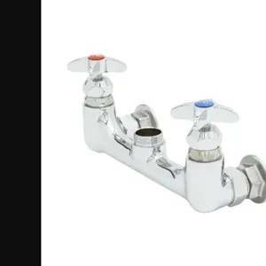 T&S 017970-40 Faucet, 8 Inch, Wall Mount, Integral Check Valves, 4-Arm Handles | AP8KPC