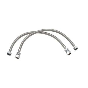 T&S 019192-45 Flex Supply Hoses, Stainless Steel, 18 Inch, Pack of 2 | AP8LKL