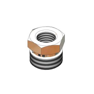 T&S 052A Adapter, 1/4 Zoll NPT Innengewinde x 3/4-14UN Außengewinde, verchromtes Messing | AQ2VMT