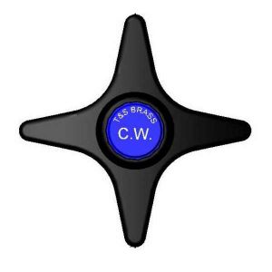 T&S 193LC-Griff, 4-armig, schwarz, Schraube und blauer CW-Index | AR3TUL