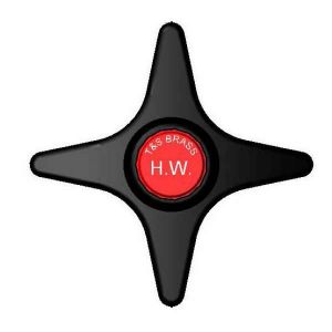 T&S 193LH Griff, 4-armig, schwarz, Schraube und roter HW-Index | AR3TUM