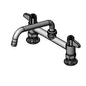 T&S 5F-8DLS08 Faucet, 8 Inch, Deck Mt., Lever Handles, 8 Inch Swing Nozzle | AU2NBJ