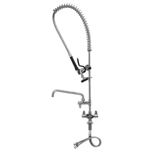 T&S 5PR-2S12-12WB Pre-Rinse Faucet Unit, With 12 Inch Wall Bracket | AU2NVT