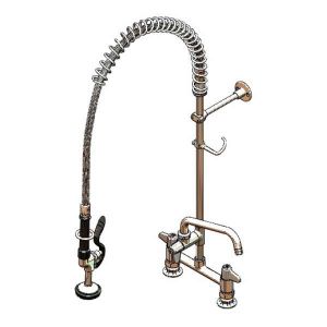 T&S 5PR-8D08 Pre-Rinse Faucet Unit, 8 Inch Deck Mount, Add-On Faucet, 8 Inch Swing Nozzle | AU2NWJ