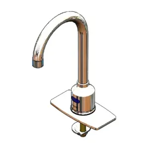 T&S 5EF-1D-DG-4DP Sensor Faucet, Deck Mt., Single Hole, Rigid Gooseneck, 4 Inch Deck Plate | AU2MVY