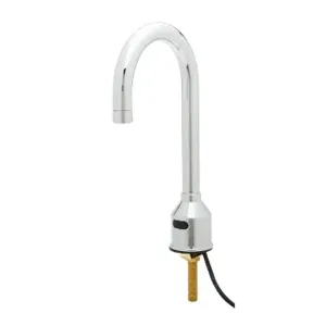 T&S 5EF-1D-DG-TMV Sensor Faucet, Deck Mt., Single Hole, Rigid Gooseneck, AC/DC Control Module, TMV | AU2MWA