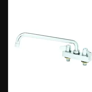 T&S 5F-4CLX12 Workboard Faucet, 4 Inch, Deck Mt., Lever Handles, 12 Inch Swing Nozzle | AU2MYH